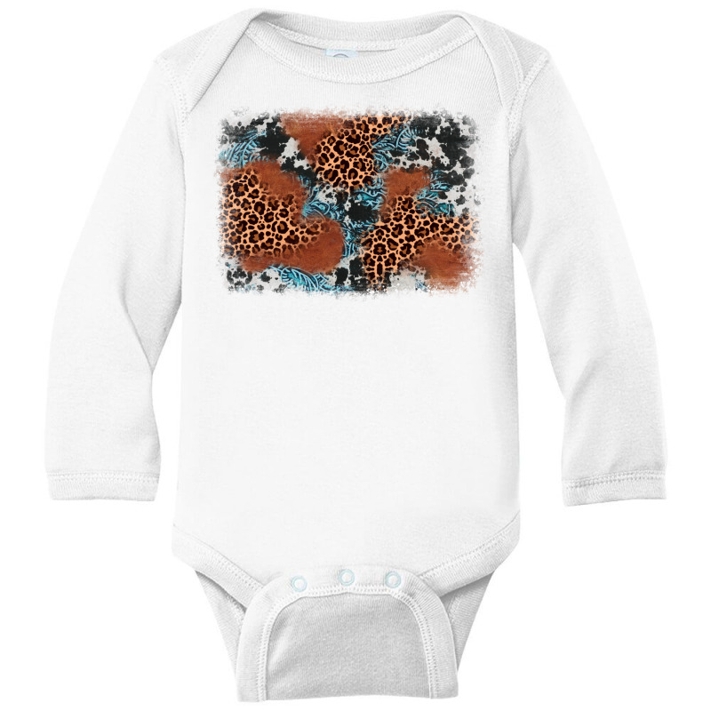 Leopard Cowhide Background Long Sleeve Baby Bodysuit | Artistshot