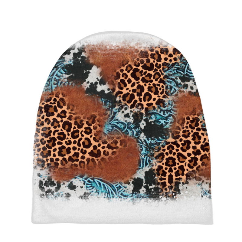 Leopard Cowhide Background Baby Beanies | Artistshot