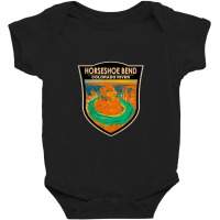 Horseshoe Bend River Badge Baby Bodysuit | Artistshot