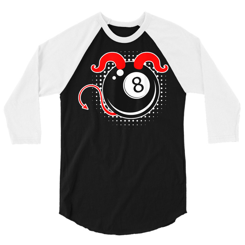 8 Ball Billiards Devil Snooker Pool Billiards T Shirt 3/4 Sleeve Shirt | Artistshot