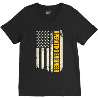 Operating Engineer Usa Flag Patriotic Operating Engineering Premium V-neck Tee | Artistshot