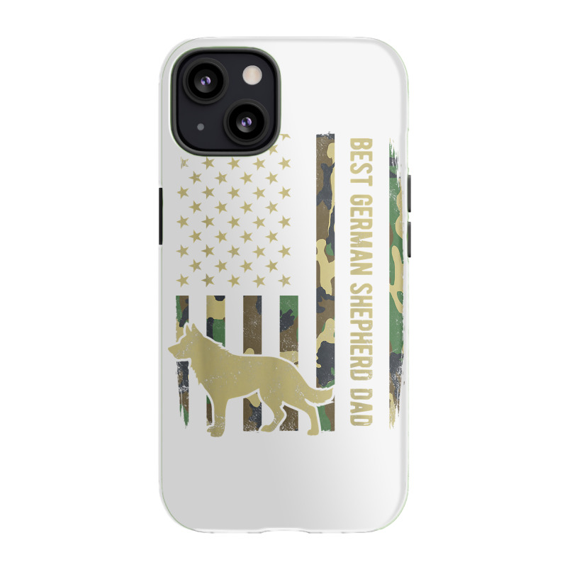 Mens Best German Shepherd Dog Dad Camouflage American Flag T Shirt iPhone 13 Case by fallenafsericebe | Artistshot