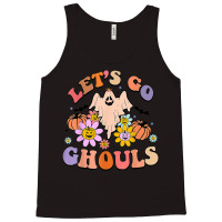 Groovy Let's Go Ghouls Floral Ghost Hippie Halloween Costume Character Tank Top | Artistshot