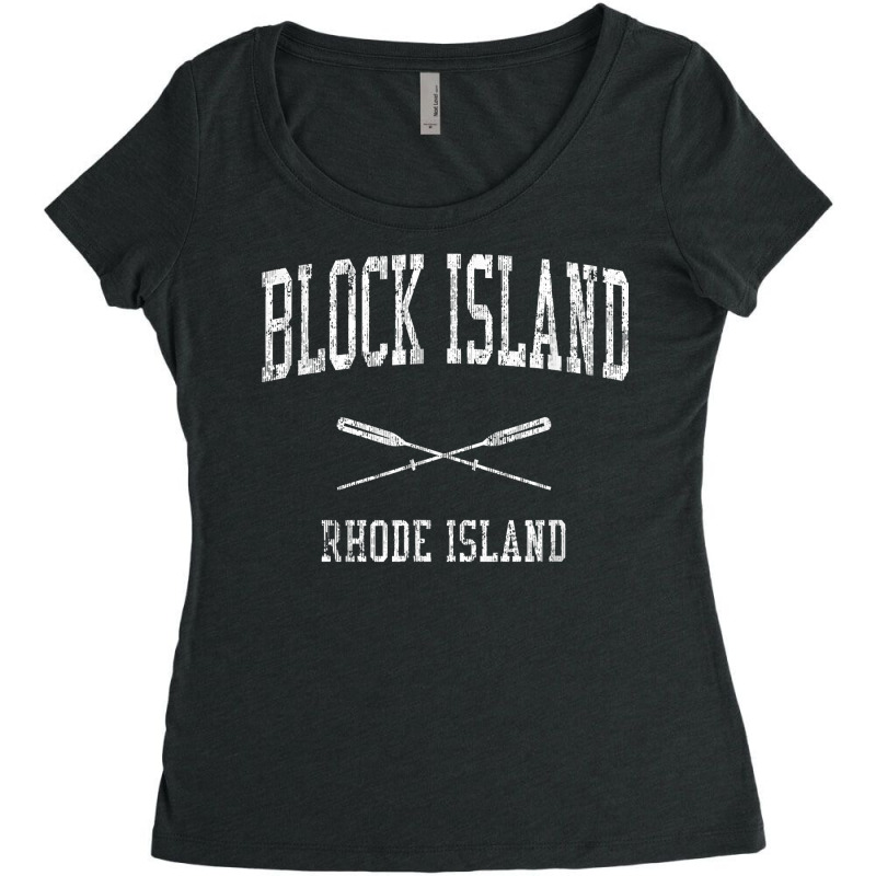 Block Island Rhode Island Ri Vintage Nautical Sports Design Women's Triblend Scoop T-shirt by caulkyuladdenrxi | Artistshot