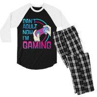 Can't Adult Now I'm Gaming  Controller Funny Video Games Men's 3/4 Sleeve Pajama Set | Artistshot