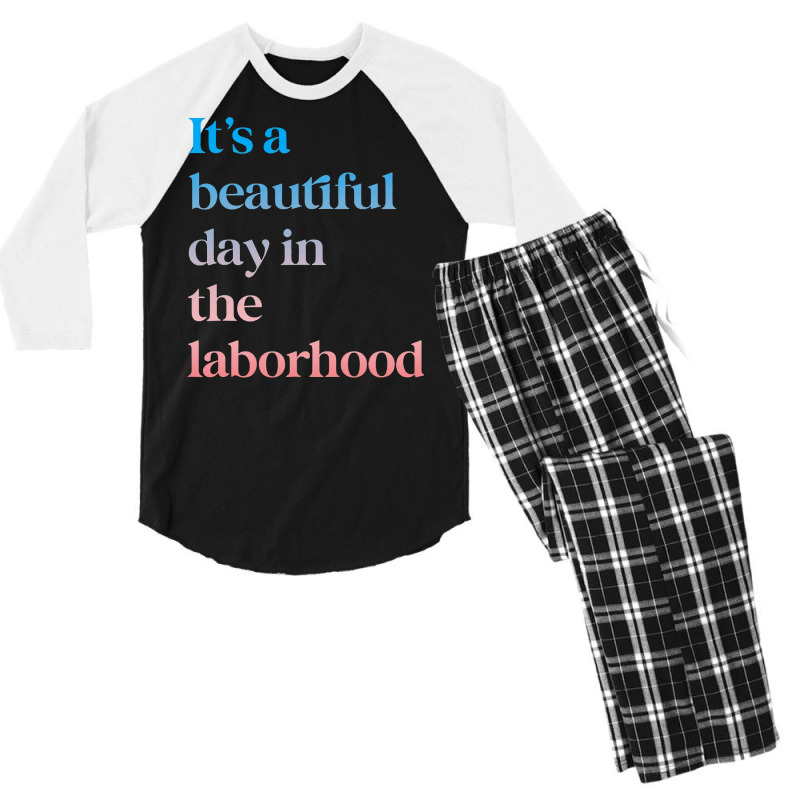 It S A Beautiful Day In The Laborhood Labor Delivery Retro T Shirt Men's 3/4 Sleeve Pajama Set by RomanAllen89 | Artistshot