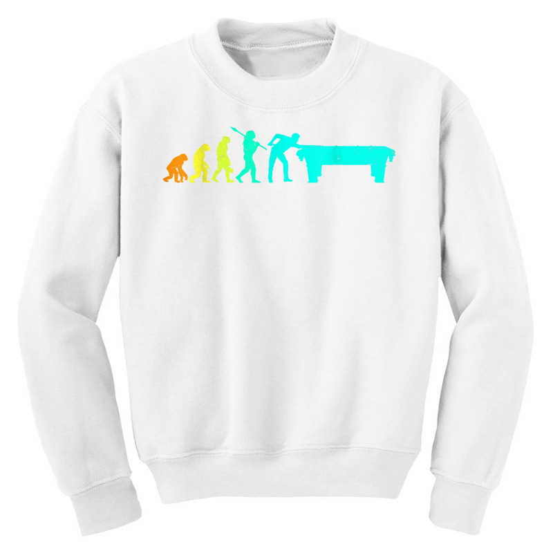 Funny Pool Billiards Monkey Evolution Billiard Table T Shirt Youth Sweatshirt | Artistshot