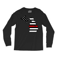 Firefighter T  Shirt Michigan Firefighter Thin Red Line T  Shirt Long Sleeve Shirts | Artistshot