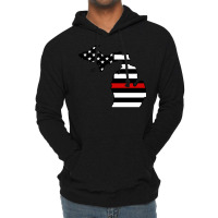 Firefighter T  Shirt Michigan Firefighter Thin Red Line T  Shirt Lightweight Hoodie | Artistshot