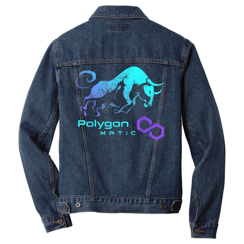 Polygon Matic Crypto Bullrun Hodl Token To Rich Millionaire T Shirt Men Denim Jacket by butacnlzaidelpz | Artistshot