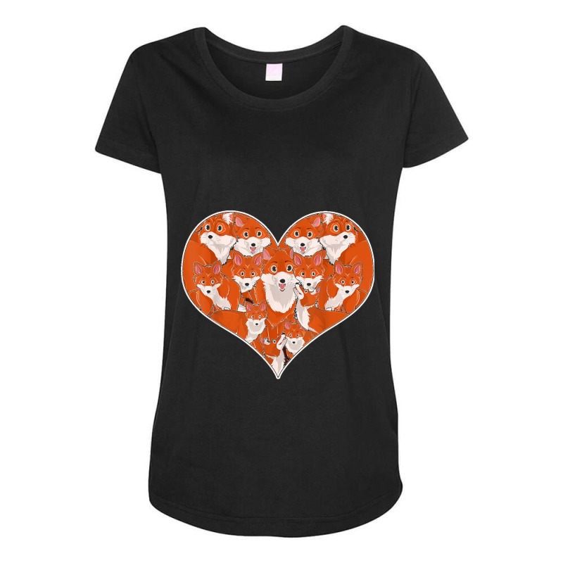 Cute Foxes Heart Forest Animal Lover Nature Wildlife Fox Maternity Scoop Neck T-shirt by LeonelSalas | Artistshot