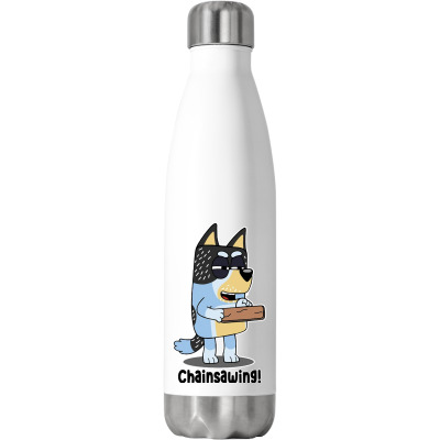 Custom Bluey Chainsaw Stainless Steel Water Bottle By Cm-arts - Artistshot