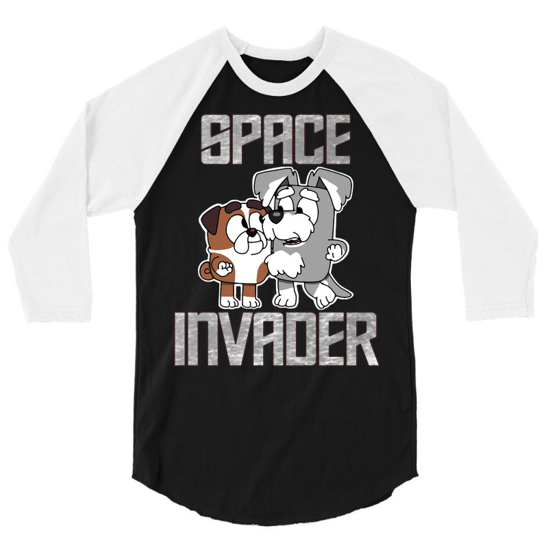 Bluey Space Invader 3/4 Sleeve Shirt. By Artistshot