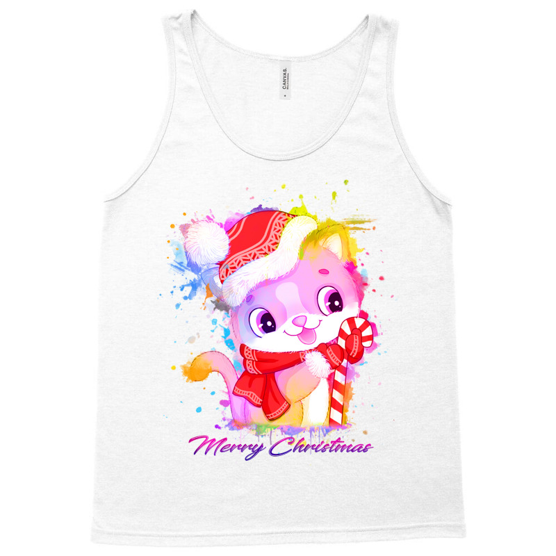 Merry Christmas Cat Tank Top | Artistshot