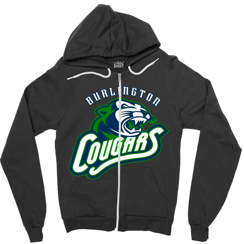 Burlington Cougars Zipper Hoodie | Artistshot