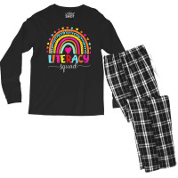 Literacy Squad Reading Teacher Rainbow Back To School T Shirt Men's Long Sleeve Pajama Set | Artistshot