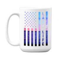 Lake Life American Flag Dock Sunset Wakeboarder Power Boat Tank Top 15 Oz Coffee Mug | Artistshot