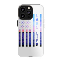 Lake Life American Flag Dock Sunset Wakeboarder Power Boat Tank Top Iphone 13 Pro Case | Artistshot