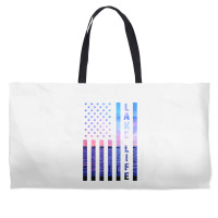 Lake Life American Flag Dock Sunset Wakeboarder Power Boat Tank Top Weekender Totes | Artistshot