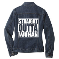 Vm   Straight Outta Wuhan (ade) Ladies Denim Jacket | Artistshot