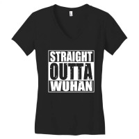 Vm   Straight Outta Wuhan (ade) Women's V-neck T-shirt | Artistshot