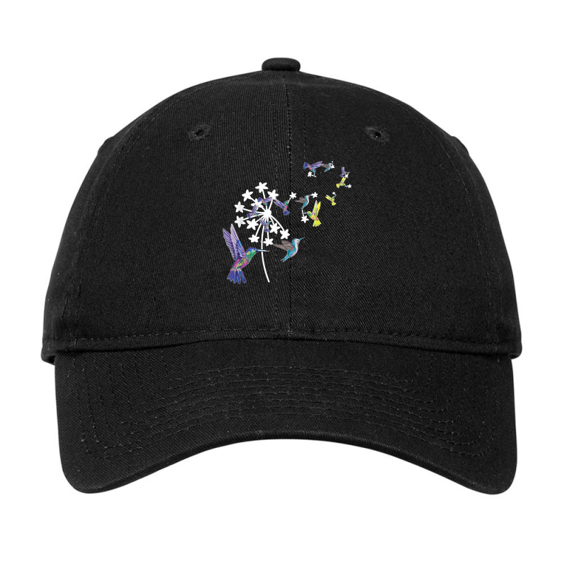 Dandelion Hummingbird Flower For Birdwatcher Herbalist Adjustable Cap by LeonelSalas | Artistshot