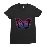 Bisexual Pride Flag Butterfly Bi Sexual Lgbt Gay Queer Ladies Fitted T-shirt | Artistshot