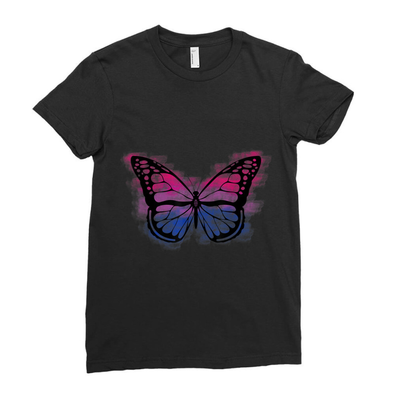 Bisexual Pride Flag Butterfly Bi Sexual Lgbt Gay Queer Ladies Fitted T-Shirt by AntoineDesign | Artistshot