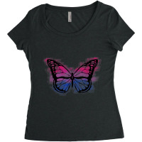 Bisexual Pride Flag Butterfly Bi Sexual Lgbt Gay Queer Women's Triblend Scoop T-shirt | Artistshot