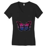 Bisexual Pride Flag Butterfly Bi Sexual Lgbt Gay Queer Women's V-neck T-shirt | Artistshot