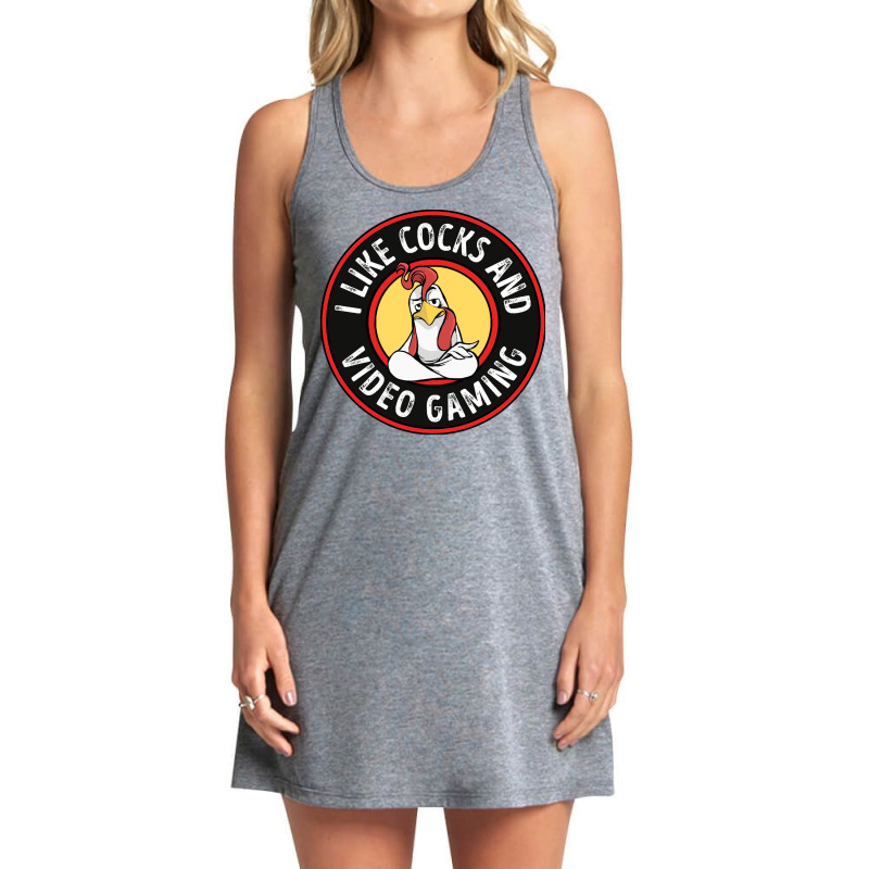 Video Gaming T  Shirt I Like Cocks And Video Gaming Funny Gay Pride Ro Tank Dress by leotardrob | Artistshot