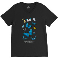 Butterflies In My Stomach Blue Butterfly Soft Aesthetic V-neck Tee | Artistshot