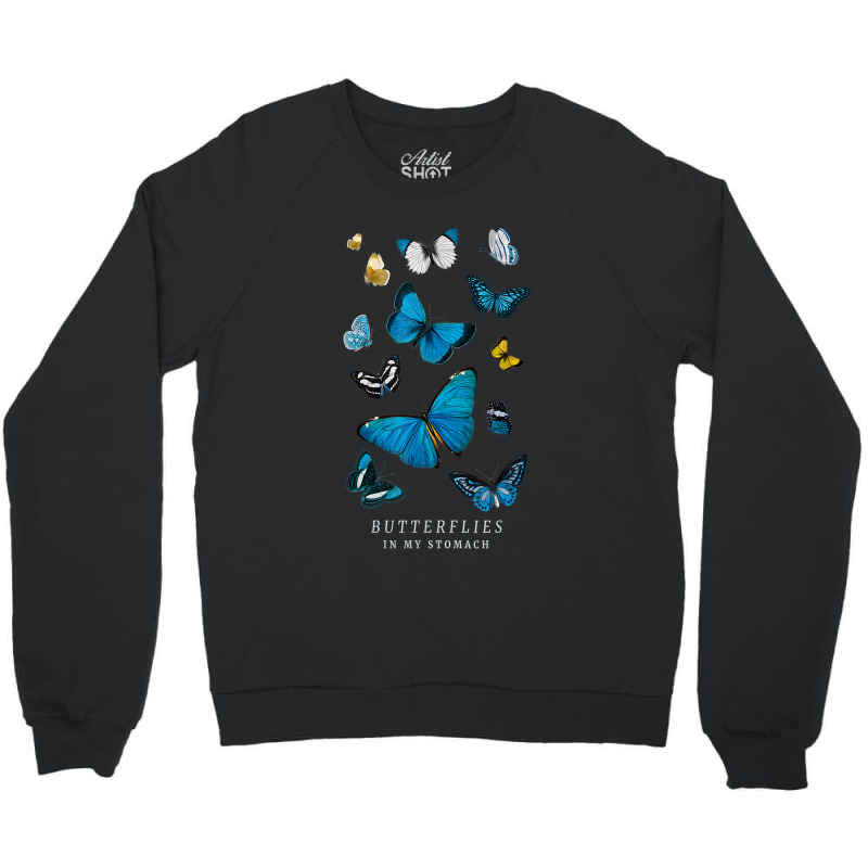 Butterflies In My Stomach Blue Butterfly Soft Aesthetic Crewneck Sweatshirt | Artistshot