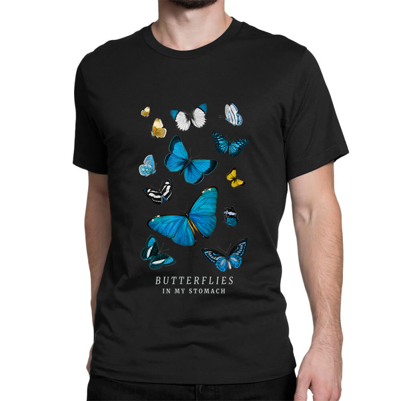 Butterflies In My Stomach Blue Butterfly Soft Aesthetic Classic T-shirt | Artistshot