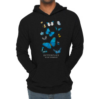 Butterflies In My Stomach Blue Butterfly Soft Aesthetic Lightweight Hoodie | Artistshot