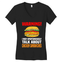 Chicken Sandwich  Funny Talk About Chicken Burgers Women's V-neck T-shirt | Artistshot