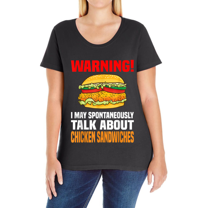 Chicken Sandwich  Funny Talk About Chicken Burgers Ladies Curvy T-Shirt by MarquesDesign | Artistshot