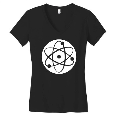 Atom Symbol Funny Women's V-neck T-shirt Designed By Ismi