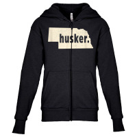 Nebraska State Nickname Husker [distressed] T Shirt Youth Zipper Hoodie | Artistshot