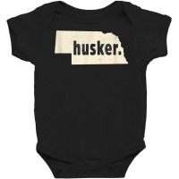 Nebraska State Nickname Husker [distressed] T Shirt Baby Bodysuit | Artistshot