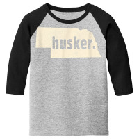 Nebraska State Nickname Husker [distressed] T Shirt Youth 3/4 Sleeve | Artistshot