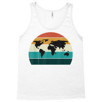 Retro World Map Cool Vintage Sunset World Globe Cartography T Shirt Tank Top | Artistshot