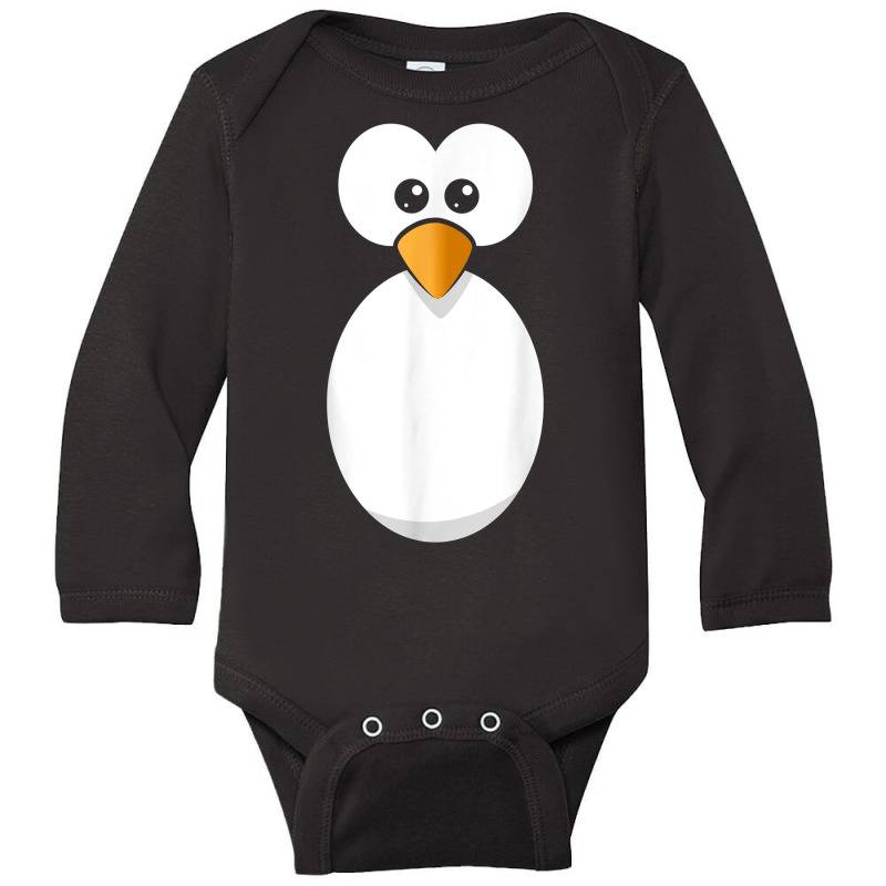 Funny Penguin Face Design Or Easy Costume Black Penguin T Shirt Long Sleeve Baby Bodysuit | Artistshot