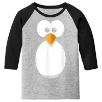 Funny Penguin Face Design Or Easy Costume Black Penguin T Shirt Youth 3/4 Sleeve | Artistshot