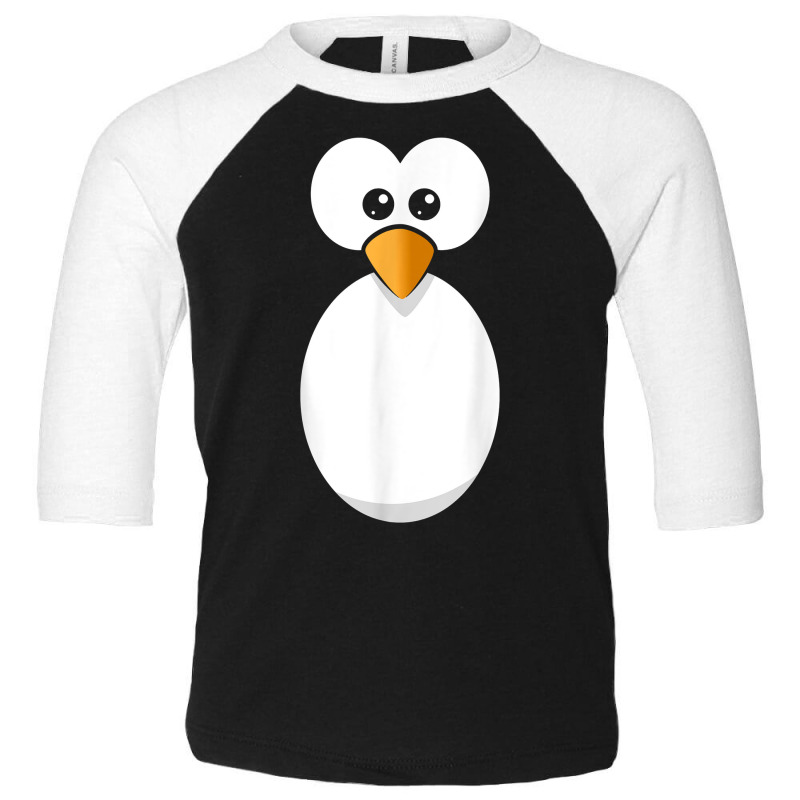 Funny Penguin Face Design Or Easy Costume Black Penguin T Shirt Toddler 3/4 Sleeve Tee | Artistshot