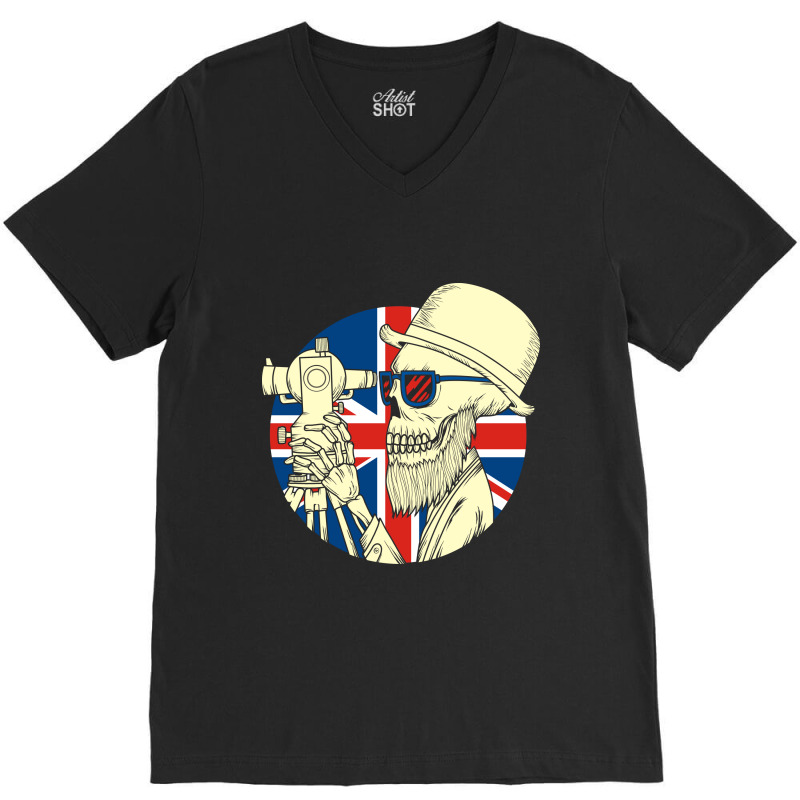 British Surveyor V-Neck Tee by azmth | Artistshot