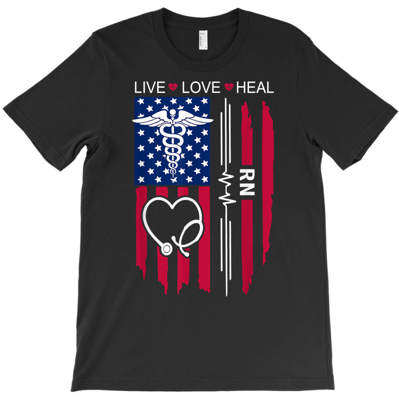 Rn Nurse Us Flag, Nurse Week, Rn Graduation For Her, Nursing T Shirt T-shirt | Artistshot