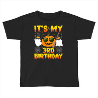 Kids Halloween Birthday 3 Year Old Boy Girl 3rd Birthday Costume T Shi Toddler T-shirt | Artistshot