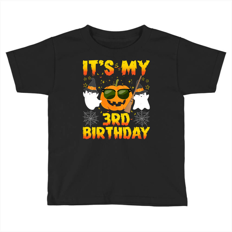 Kids Halloween Birthday 3 Year Old Boy Girl 3rd Birthday Costume T Shi Toddler T-shirt | Artistshot