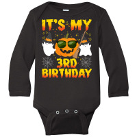 Kids Halloween Birthday 3 Year Old Boy Girl 3rd Birthday Costume T Shi Long Sleeve Baby Bodysuit | Artistshot